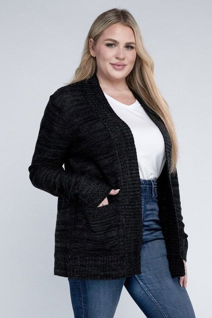 Women's Plus Solid Open Front Cardigan - us.meeeshop