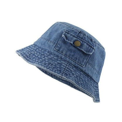 Pocket Accent Denim Bucket Hat - us.meeeshop