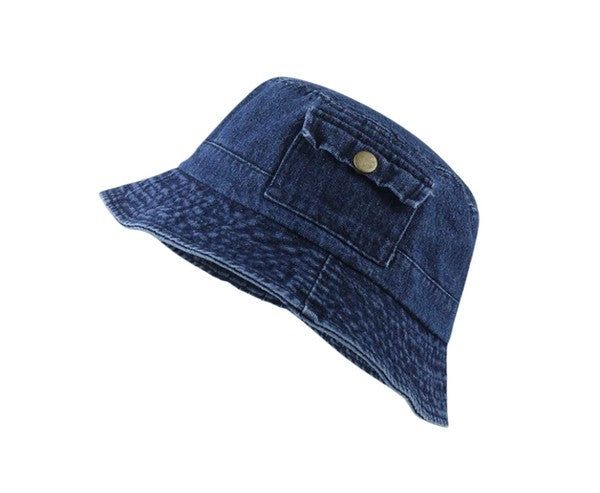 Pocket Accent Denim Bucket Hat - us.meeeshop