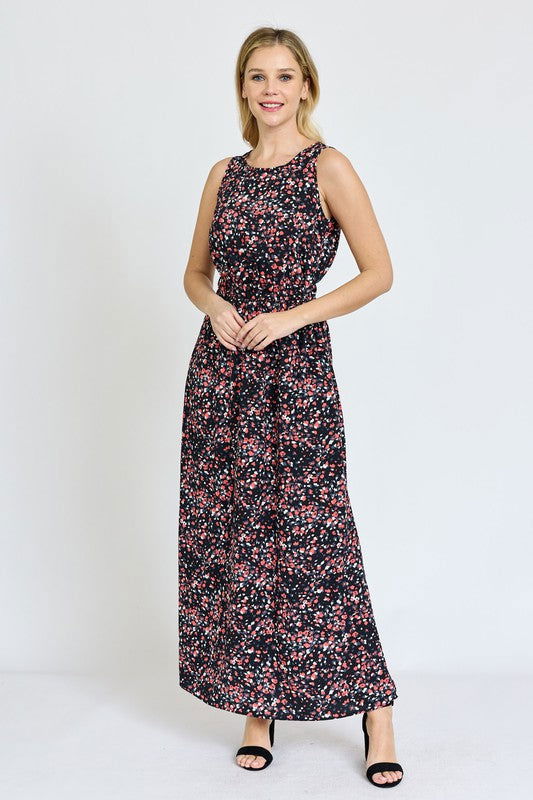 Polka Dot Blouson Maxi Dress us.meeeshop - 