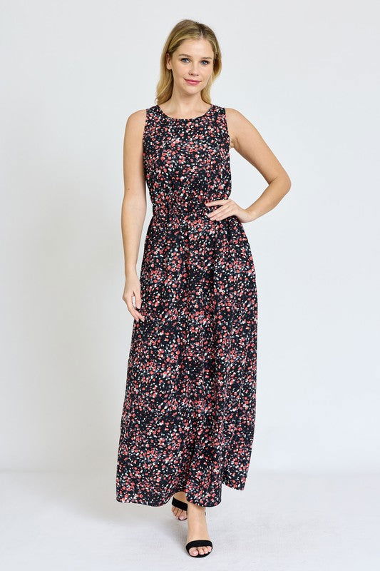 Polka Dot Blouson Maxi Dress us.meeeshop - Dresses