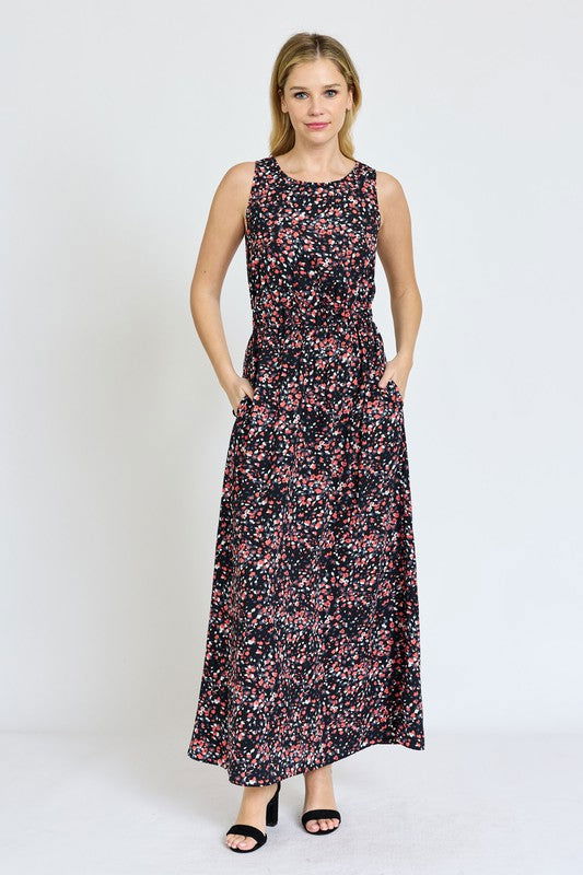 Polka Dot Blouson Maxi Dress us.meeeshop - 