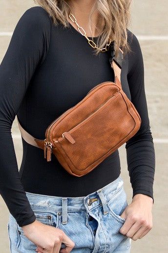 Presly Vegan Leather Everywhere Sling Belt Bag us.meeeshop - Handbags