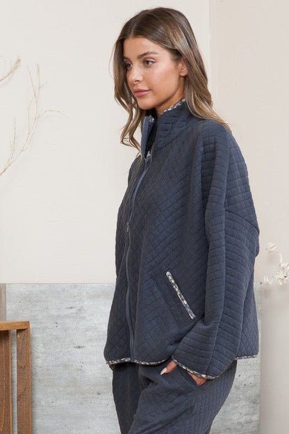 Women's Quilt Jacket with Pockets - us.meeeshop