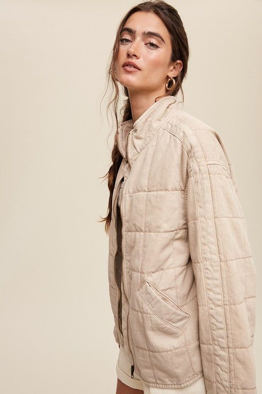 Quilted Denim Jacket us.meeeshop - 