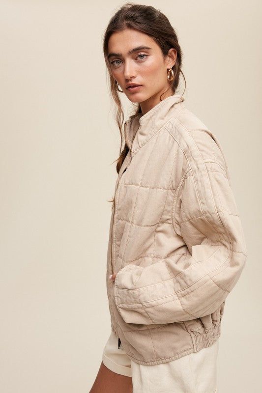 Quilted Denim Jacket us.meeeshop - 