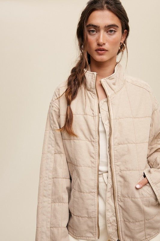 Quilted Denim Jacket us.meeeshop - Coats & Jackets