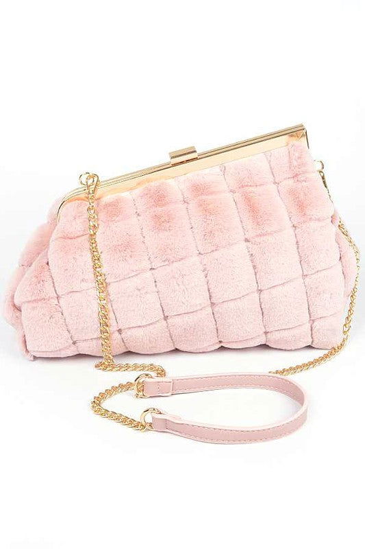 Quilted Faux Fur Iconic Swing Bag us.meeeshop - Handbags