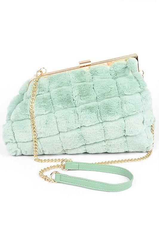 Quilted Faux Fur Iconic Swing Bag us.meeeshop - 