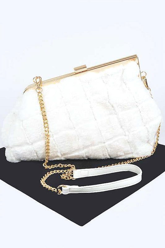 Quilted Faux Fur Iconic Swing Bag us.meeeshop - 