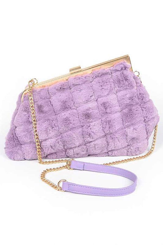 Quilted Faux Fur Iconic Swing Bag us.meeeshop - 