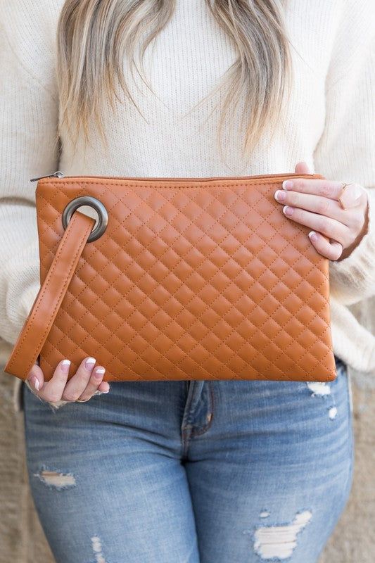 Quilted Wristlet Clutch us.meeeshop - 