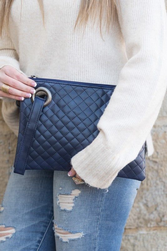 Quilted Wristlet Clutch us.meeeshop - 