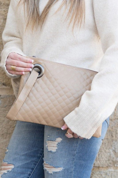 Quilted Wristlet Clutch us.meeeshop - 