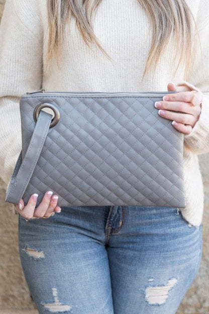 Quilted Wristlet Clutch us.meeeshop - 