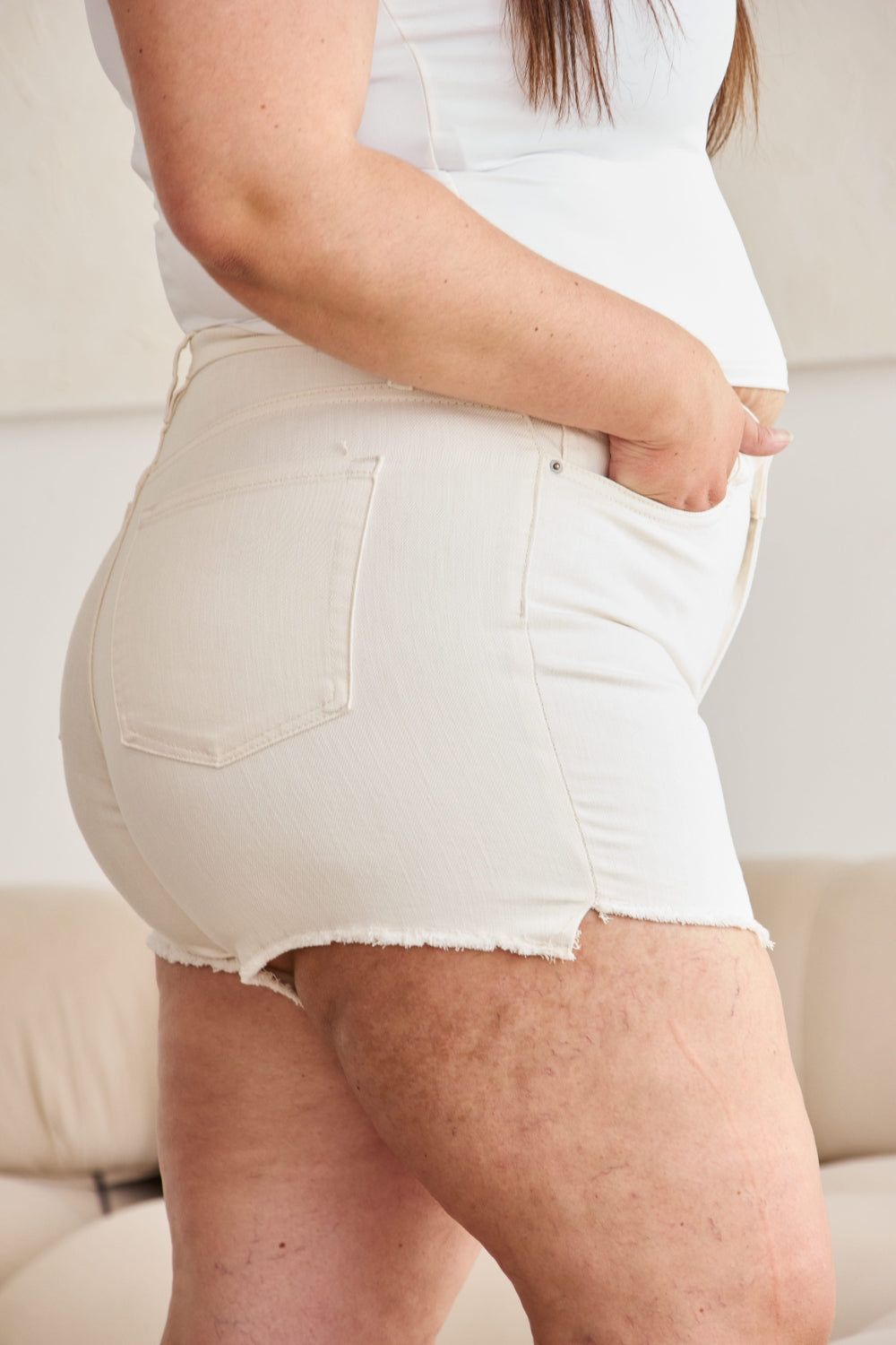 RFM Full Size Tummy Control High Waist Denim Shorts - us.meeeshop