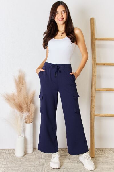 RISEN Drawstring Relaxed Cargo Wide Leg Pants us.meeeshop - 