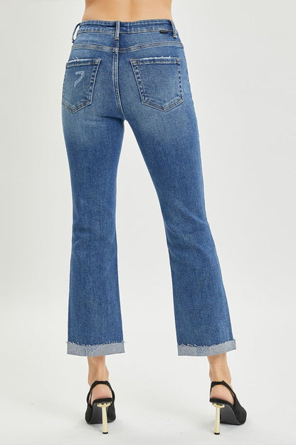 RISEN Full Size Button Fly Cropped Bootcut Jeans us.meeeshop - 