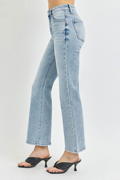 RISEN Full Size High Rise Ankle Flare Jeans us.meeeshop - 