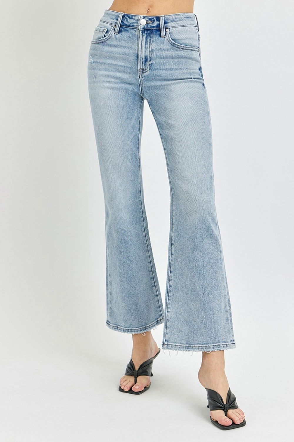 RISEN Full Size High Rise Ankle Flare Jeans us.meeeshop - 