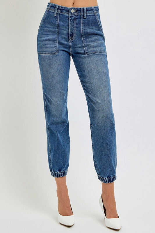 RISEN Full Size High Rise Ankle Jogger Jeans us.meeeshop - Pants