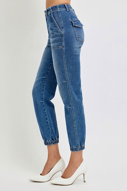 RISEN Full Size High Rise Ankle Jogger Jeans us.meeeshop - 