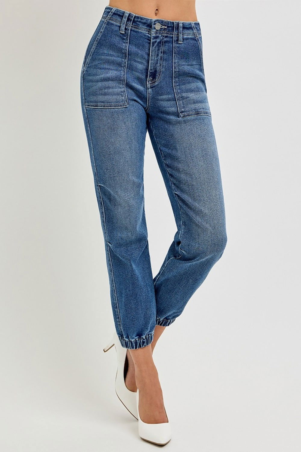 RISEN Full Size High Rise Ankle Jogger Jeans us.meeeshop - 