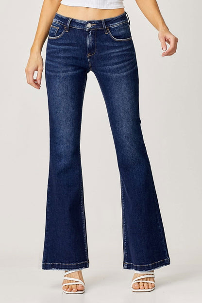 RISEN Full Size Low Rise Flare Jeans us.meeeshop - 