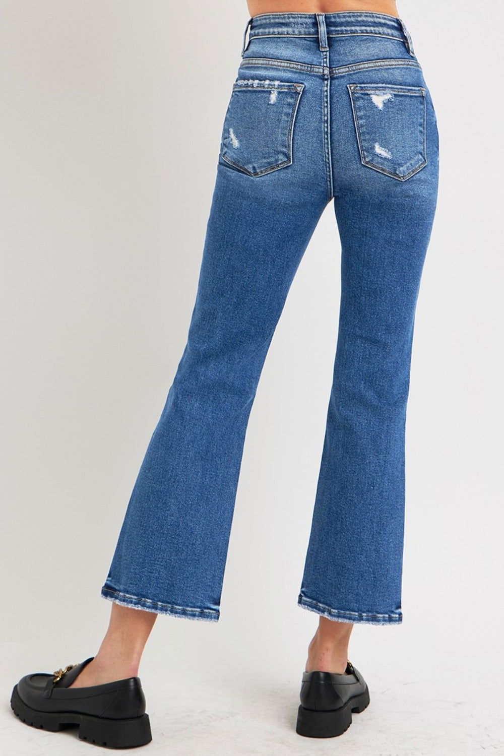 RISEN Full Size Tummy Control High Rise Crop Bootcut Jeans us.meeeshop - 