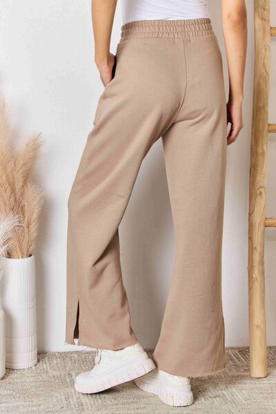 RISEN Wide Waistband Slit Wide Leg Pants us.meeeshop - 