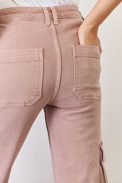 RISEN Full Size High Rise Cargo Wide Leg Jeans - us.meeeshop