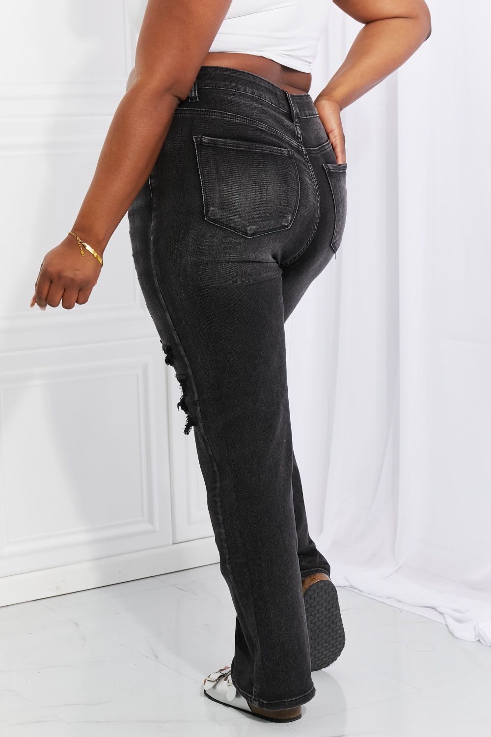 RISEN | Full Size Lois Distressed Loose Fit Jeans - us.meeeshop