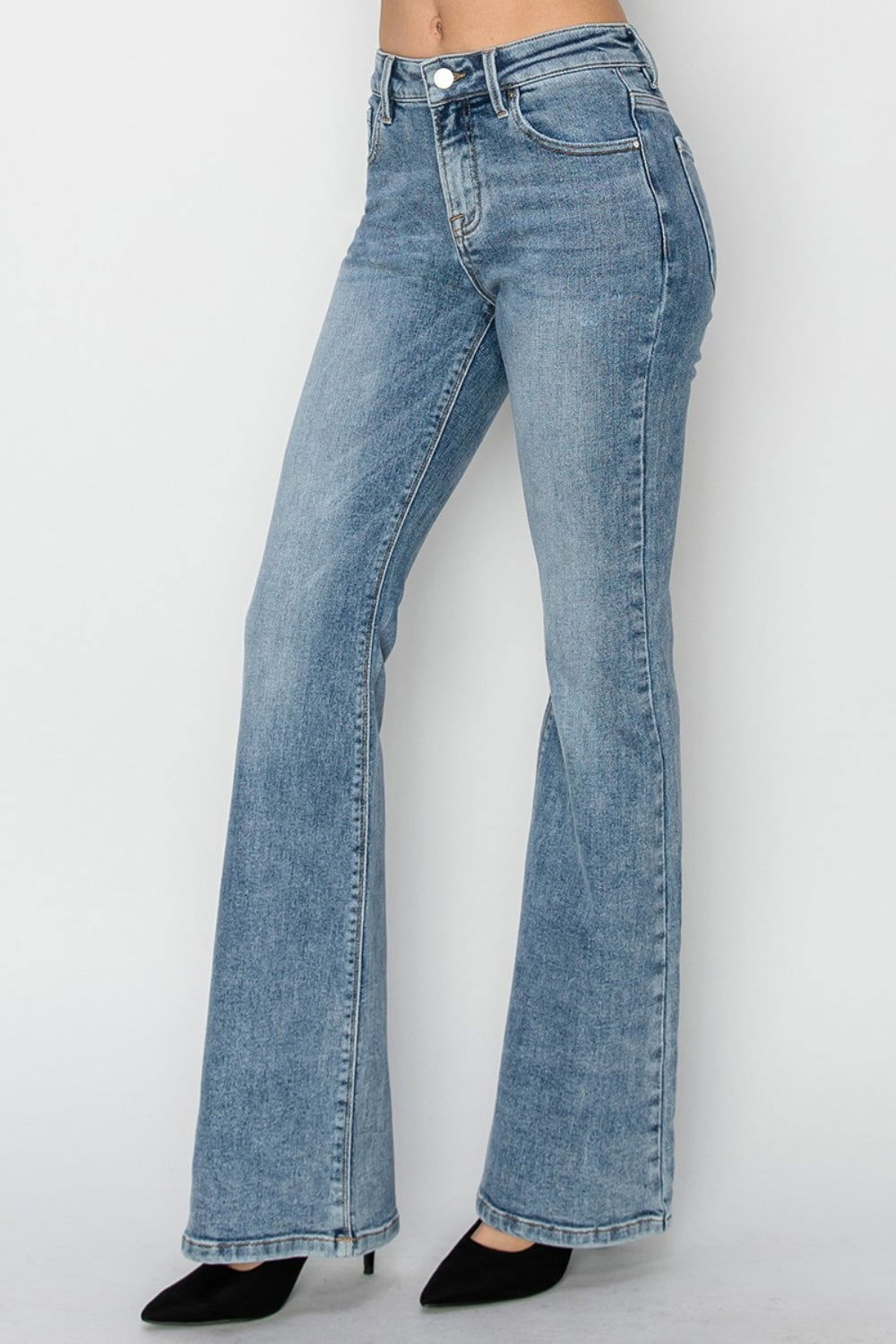 Women's RISEN Full Size Mid Rise Bootcut Jeans - us.meeeshop