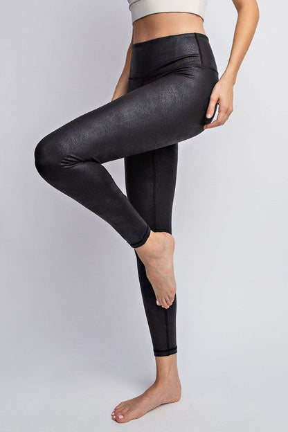 Rae Mode PU Chintz Full-Length Leggings us.meeeshop - 