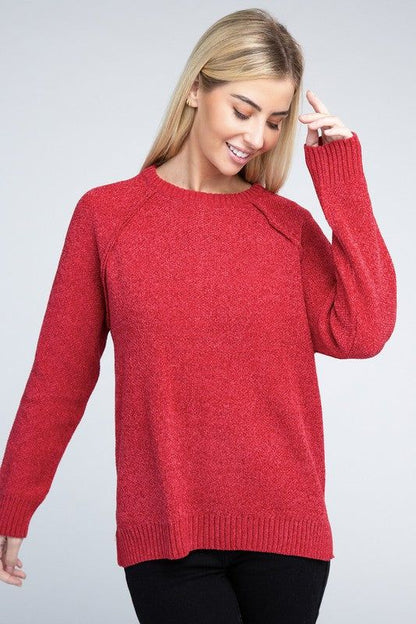 Raglan Chenille Sweater - us.meeeshop