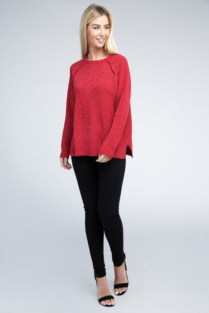 Raglan Chenille Sweater - us.meeeshop