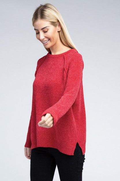 Raglan Chenille Sweater - us.meeeshop