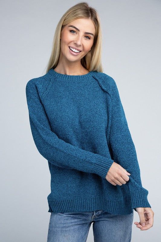 Raglan Chenille Sweater - us.meeeshop