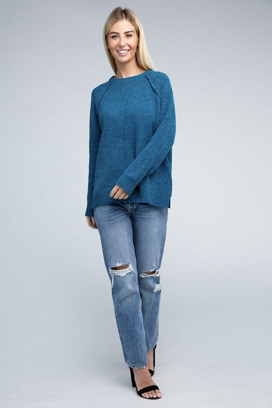 Raglan Chenille Sweater - us.meeeshop