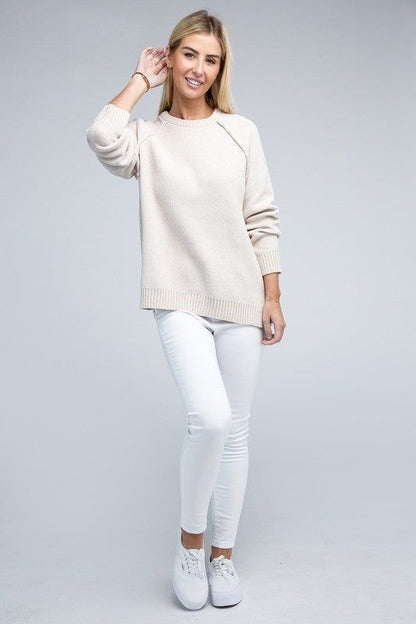 Raglan Chenille Sweater - us.meeeshop