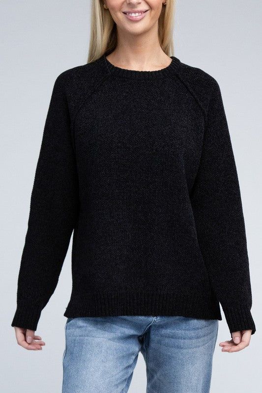 Raglan Chenille Sweater - us.meeeshop