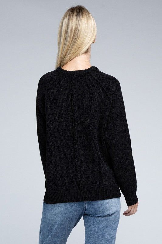 Raglan Chenille Sweater - us.meeeshop