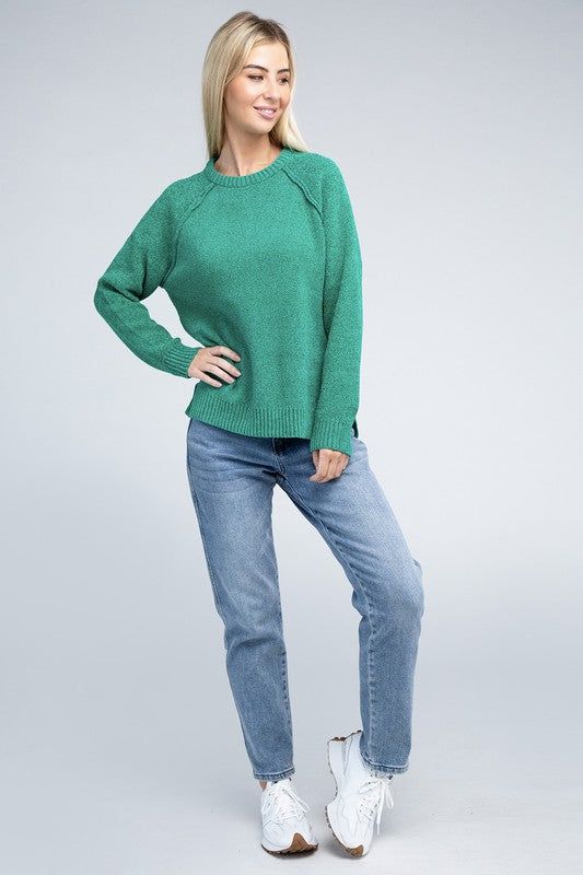 Raglan Chenille Sweater - us.meeeshop