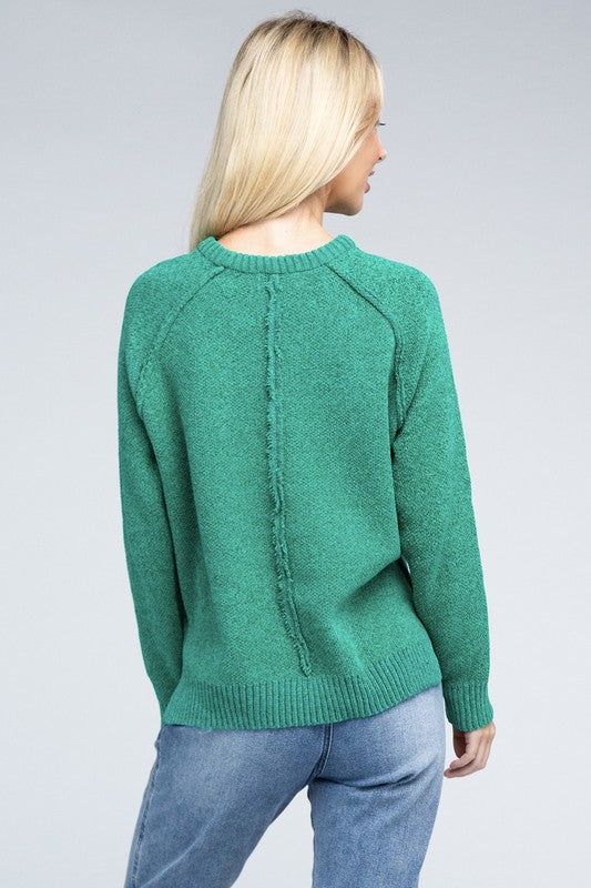 Raglan Chenille Sweater - us.meeeshop