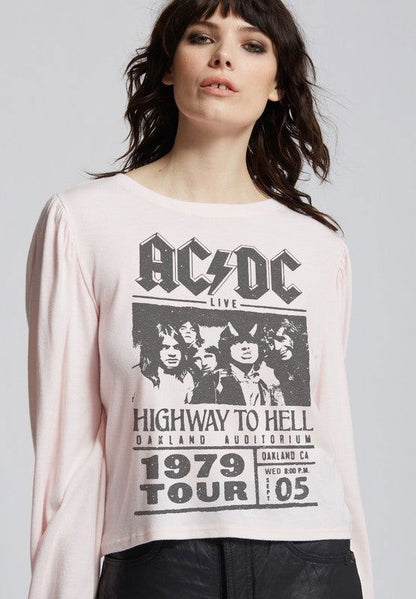 Recycled Karma AC/DC Highway To Hell Puff Sleeve us.meeeshop - 