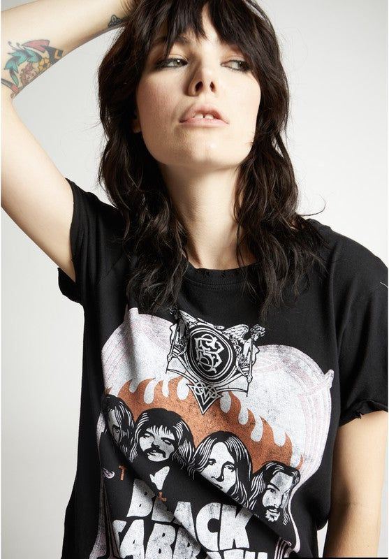 Recycled Karma Black Sabbath Band Tee us.meeeshop - Shirts & Tops