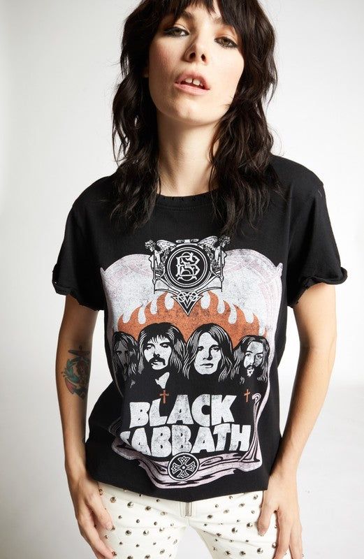 Recycled Karma Black Sabbath Band Tee us.meeeshop - 