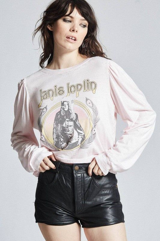 Recycled Karma Janis Joplin Puff Long Sleeve Tee us.meeeshop - 