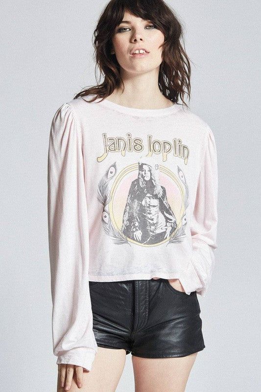 Recycled Karma Janis Joplin Puff Long Sleeve Tee us.meeeshop - 