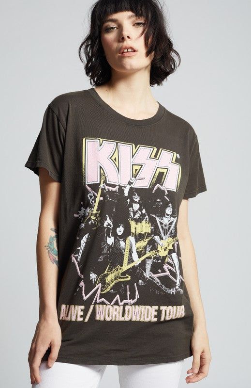 Recycled Karma KISS Alive Tour Unisex Tee us.meeeshop - 